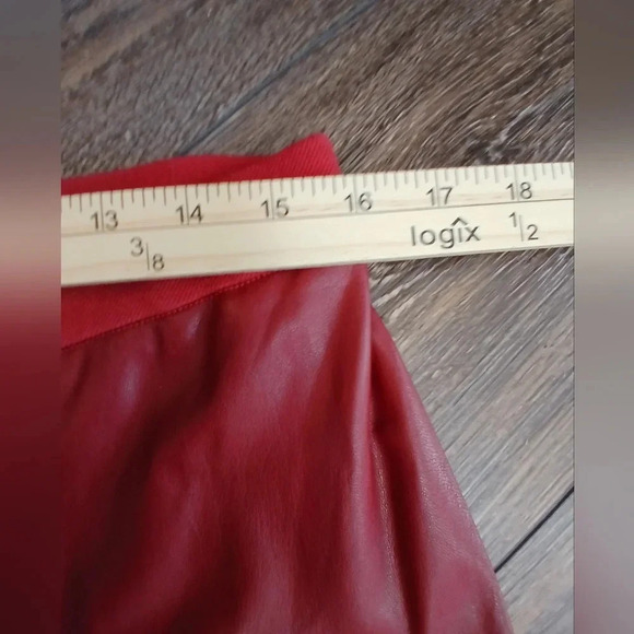 Jason Wu faux leather burnt orange pull-on pants women's size Medium sli… - Picture 9 of 11